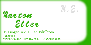 marton eller business card